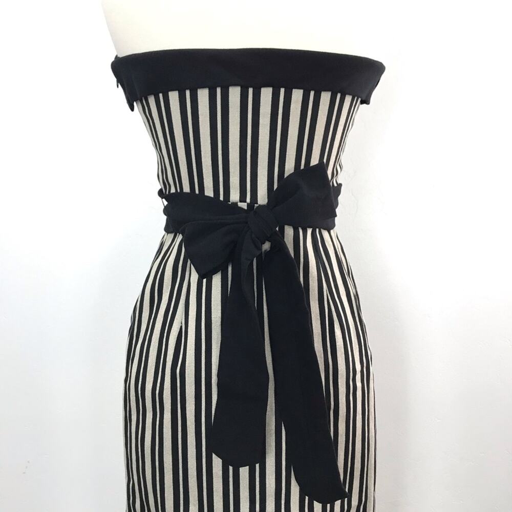 Anthropologie Eva Franco Strapless Dress Size 4 Stripes Retro Mod Coquette Prom - Picture 7 of 7